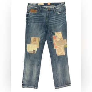 Pilcro and the Letterpress Blue Jeans with Patchwork Accents